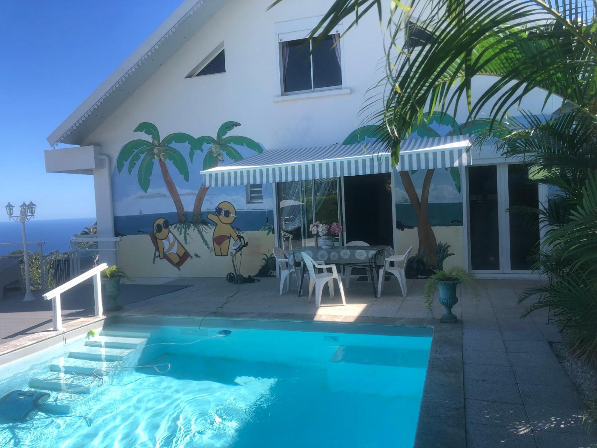 St Leu -Villa d'artiste, superbe vue mer, piscine chauffée Saint-Leu Esterno foto
